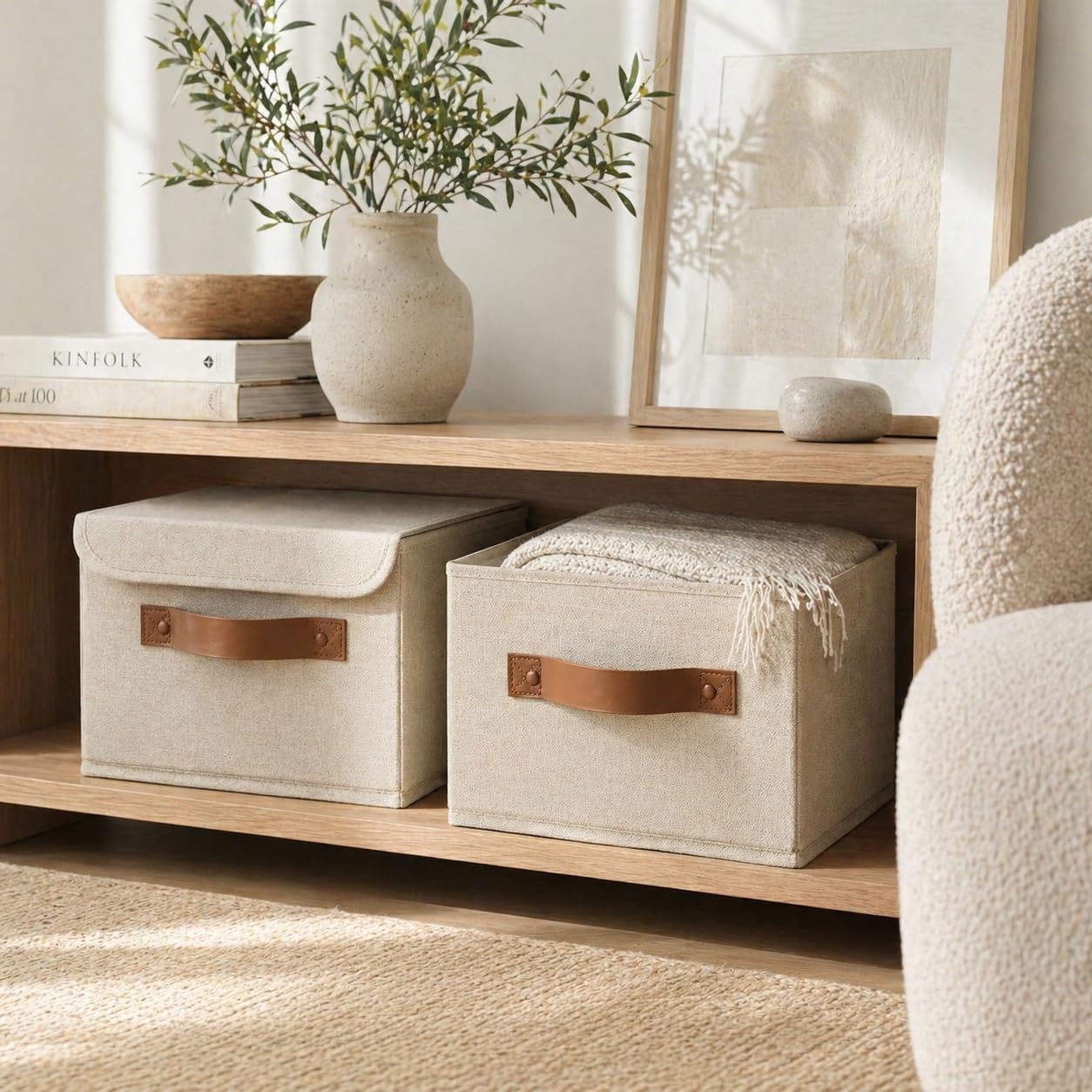 Decorative Linen Organizer Boxes - Image 2