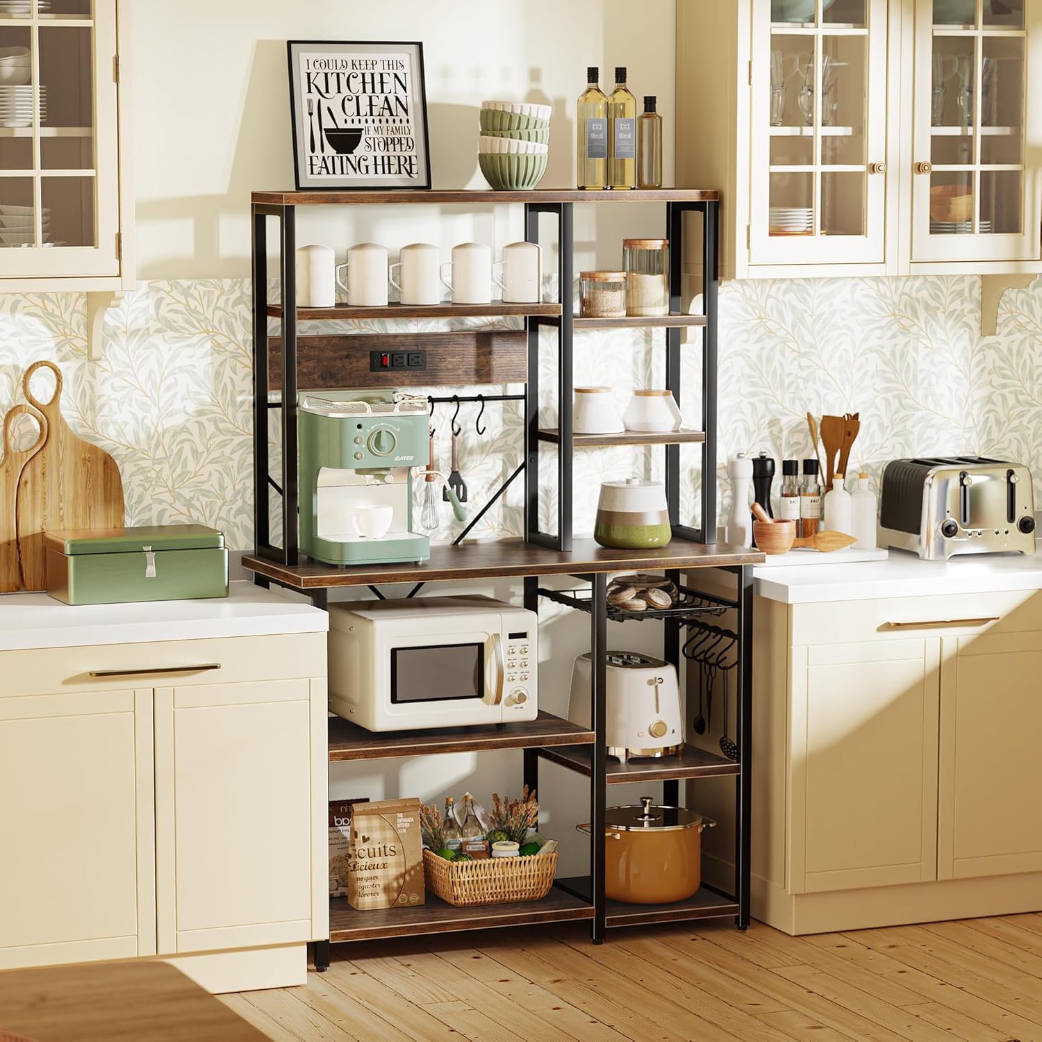 Multi-Function Kitchen Storage Rack with Power Outlets - Image 5