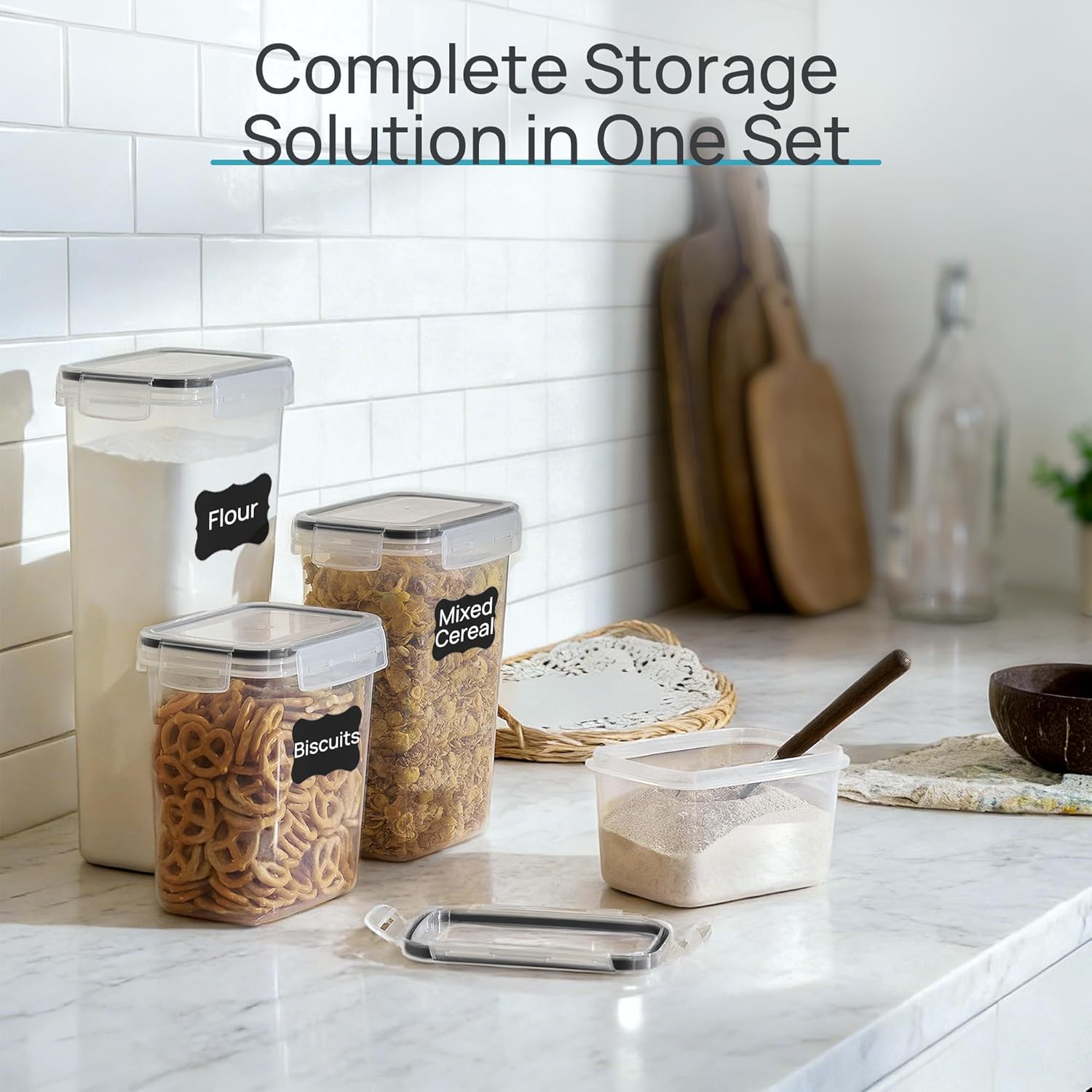 24-Piece Pantry Organization Container Set with Airtight Lids & Reusable Labels - Image 4