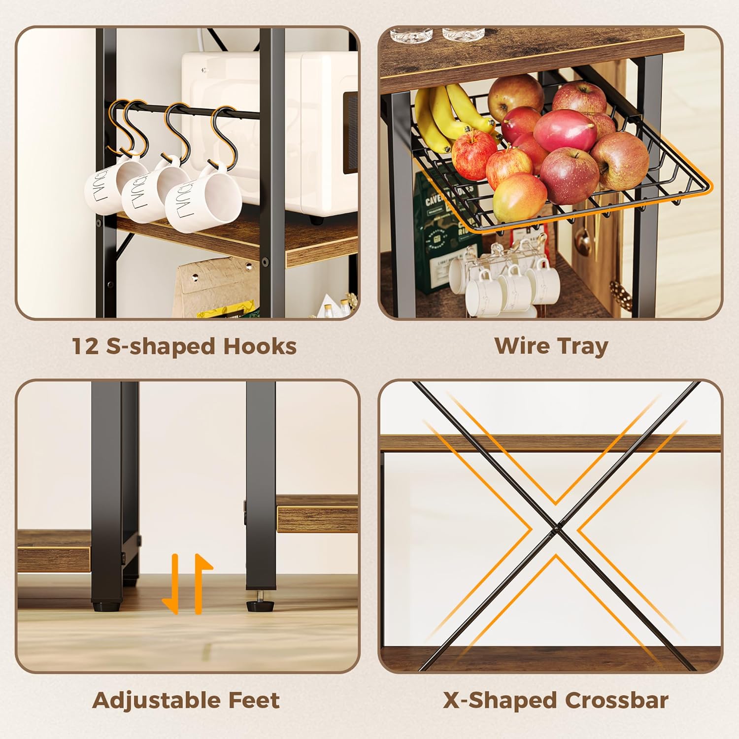 Multi-Function Kitchen Storage Rack with Power Outlets - Image 3