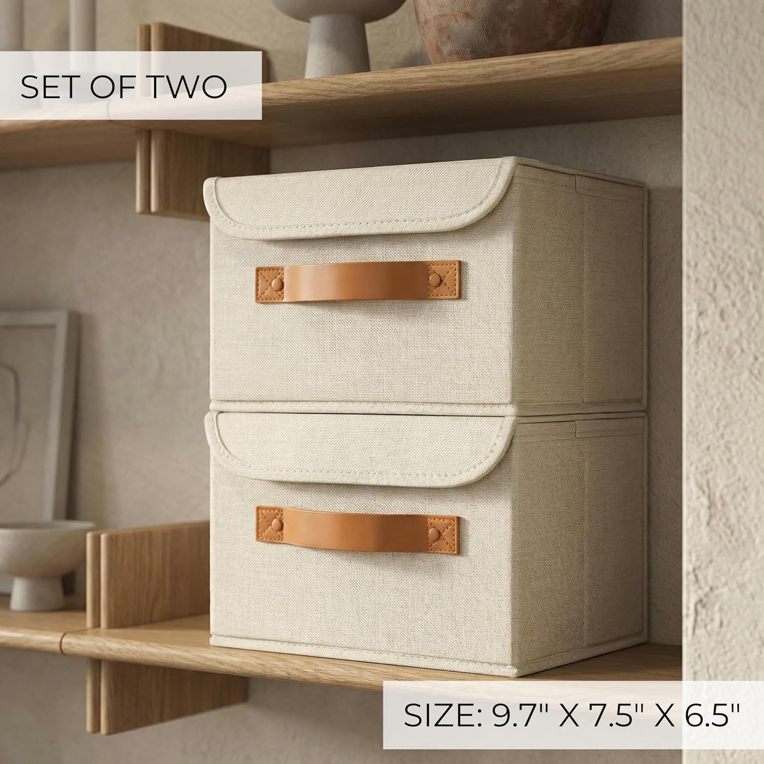 Decorative Linen Organizer Boxes - Image 6