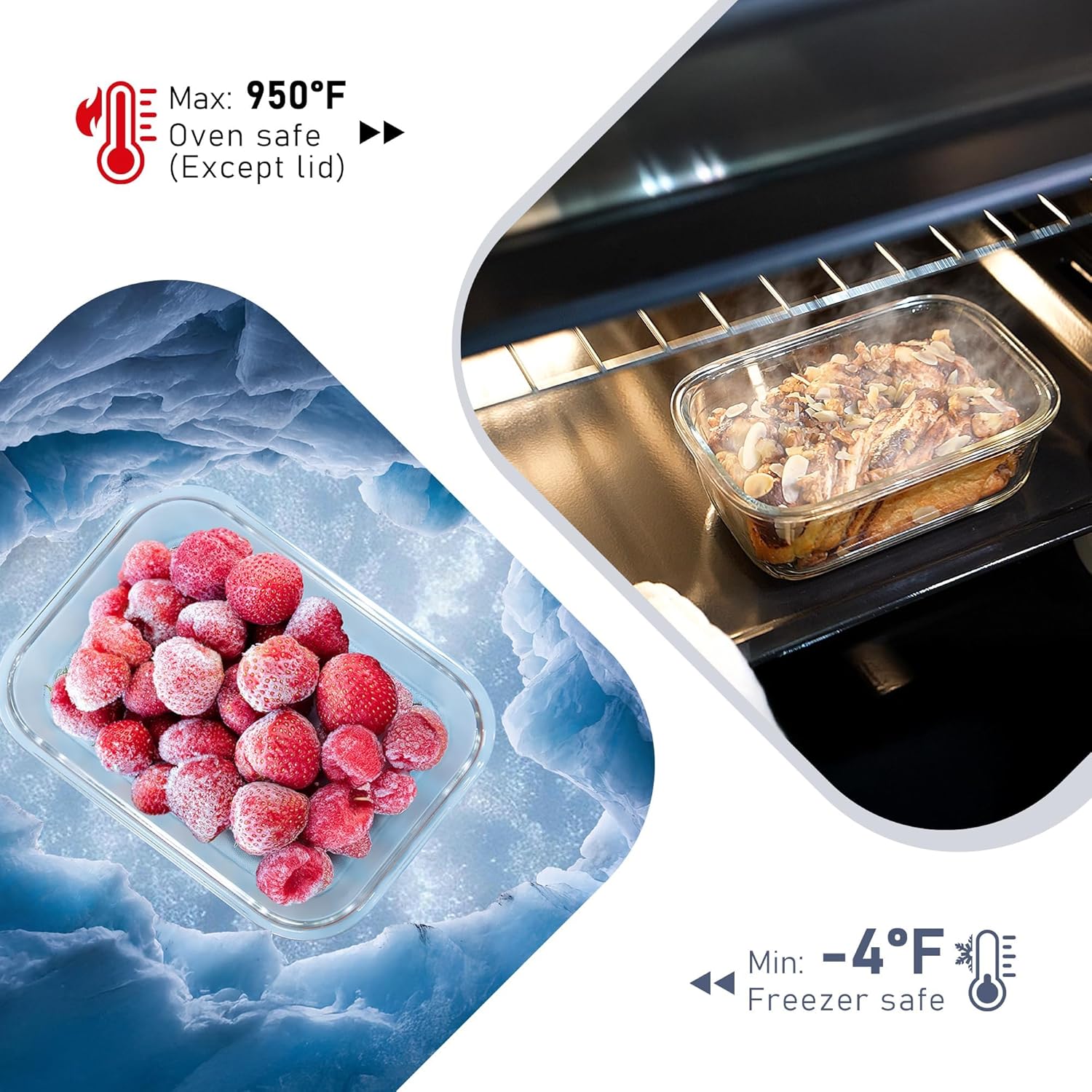 Glass Food Storage Containers with Tempered Glass Lids - Image 4