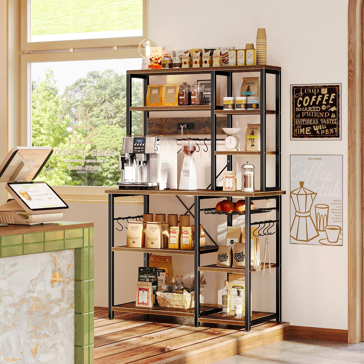 Multi-Function Kitchen Storage Rack with Power Outlets - Image 7