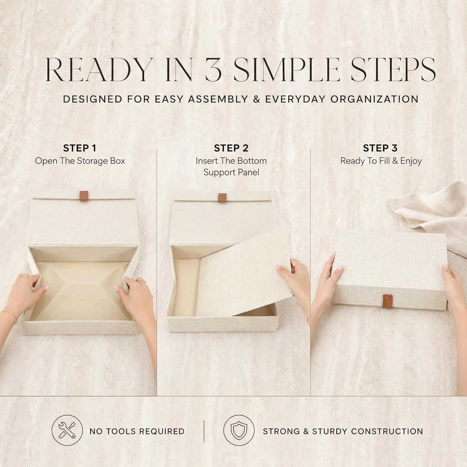 Premium Linen Storage Boxes with Lids - Image 5