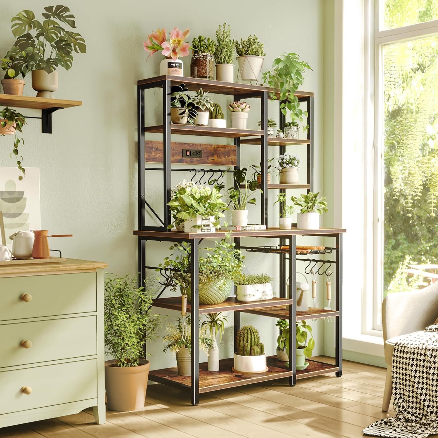 Multi-Function Kitchen Storage Rack with Power Outlets - Image 6