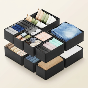 12-Piece Fabric Drawer Organizer Bins for Closet & Dresser Storage