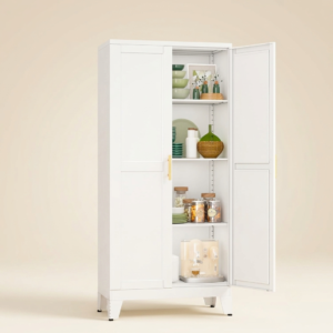Kitchen Pantry Storage Cabinets with 2 Door and 3 Adjustable Shelves