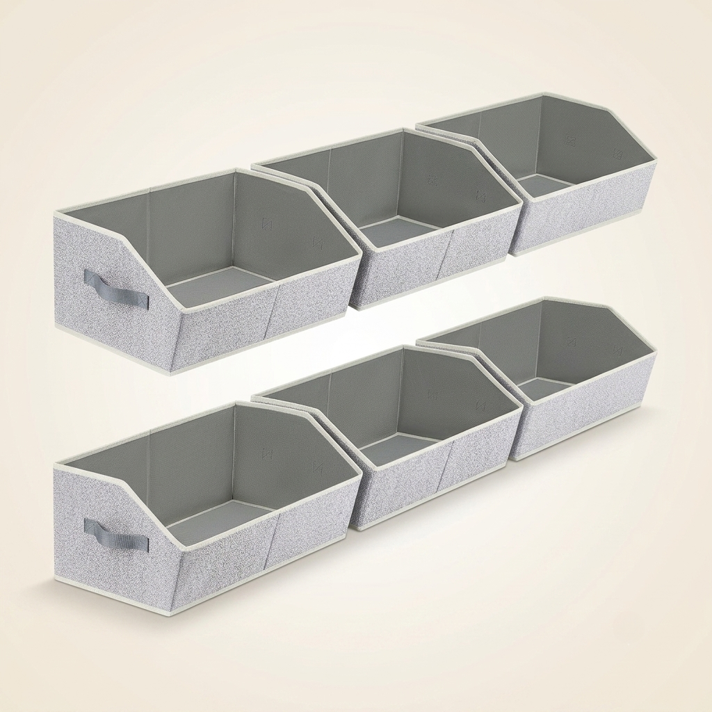 Closet Organizers Bins 6 Packs - Large with Handles