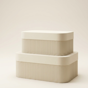 Decorative Fluted Storage Boxes with Lids