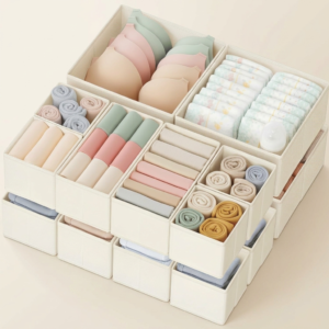 Premium 14-Piece Fabric Drawer Organizer Set for Modern Closets
