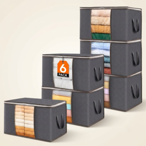 6 Pack Clothes Storage Bins with Lids